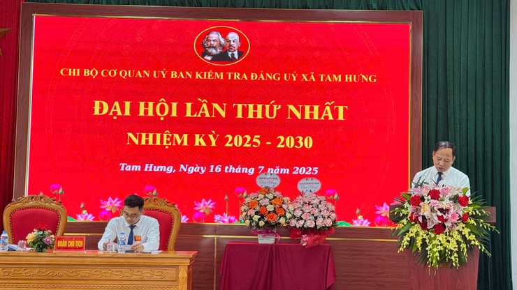 Đại hội Chi bộ Cơ quan UBKT Đảng ủy xã Tam Hưng lần thứ I: Đoàn kết – Kỷ cương – Trí tuệ – Đột phá – Phát triển- Ảnh 1.