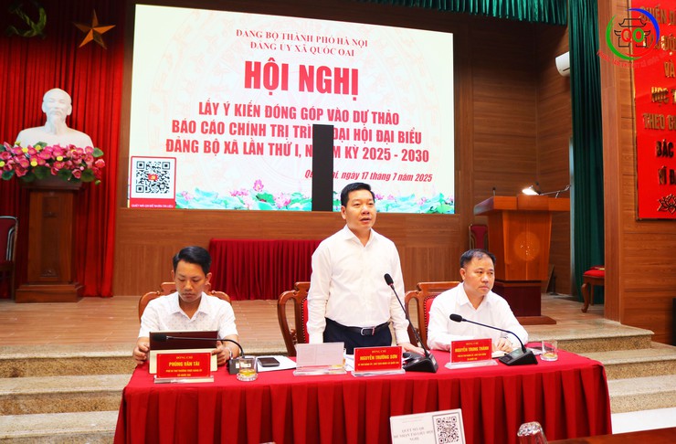 Đảng ủy xã Quốc Oai tổ chức Hội nghị lấy ý kiến góp ý của các đồng chí cán bộ lãnh đạo chủ chốt đối với Dự thảo Báo cáo chính trị trình Đại hội Đảng bộ xã lần thứ I, nhiệm kỳ 2025-2030

- Ảnh 13.