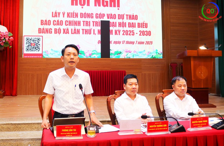 Đảng ủy xã Quốc Oai tổ chức Hội nghị lấy ý kiến góp ý của các đồng chí cán bộ lãnh đạo chủ chốt đối với Dự thảo Báo cáo chính trị trình Đại hội Đảng bộ xã lần thứ I, nhiệm kỳ 2025-2030

- Ảnh 5.