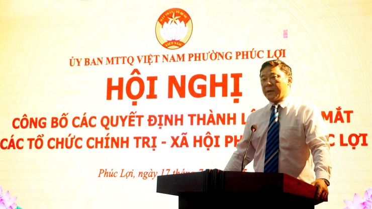 Công bố quyết định thành lập và ra mắt các tổ chức chính trị - xã hội phường Phúc Lợi- Ảnh 2.