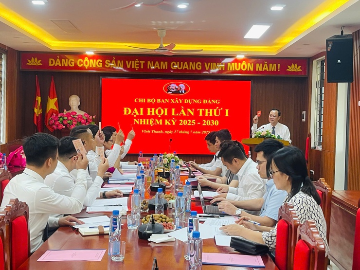 ĐẠI HỘI CHI BỘ BAN XÂY DỰNG ĐẢNG XÃ VĨNH THANH 
LẦN THỨ I, NHIỆM KỲ 2025-2030
- Ảnh 2.