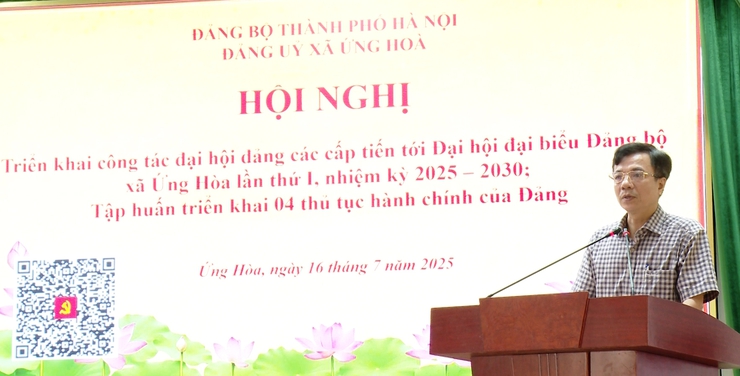 ỨNG HÒA TRIỂN KHAI CÔNG TÁC ĐẠI HỘI ĐẢNG CÁC CẤP VÀ TẬP HUẤN TRIỂN KHAI 04 THỦ TỤC HÀNH CHÍNH CỦA ĐẢNG.- Ảnh 1.