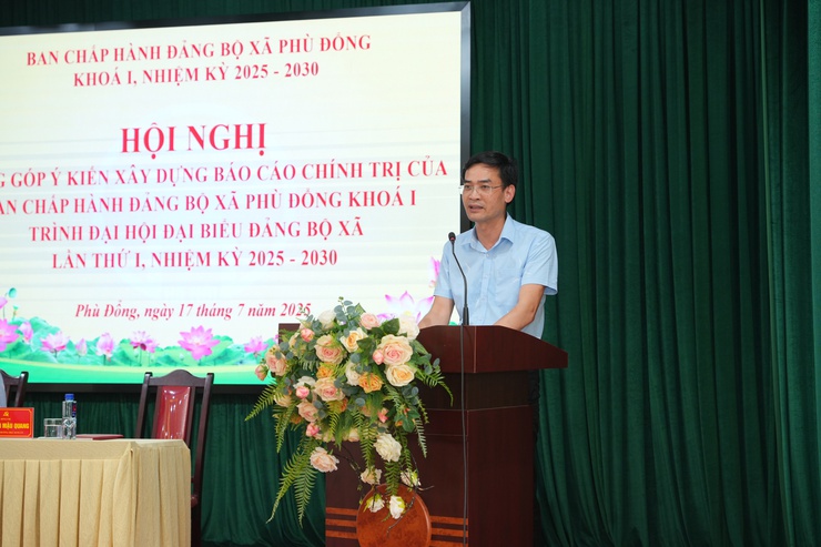 Xã Phù Đổng lấy ý kiến góp ý Dự thảo Báo cáo chính trị trình Đại hội Đảng bộ xã lần thứ I, nhiệm kỳ 2025-2030- Ảnh 4.