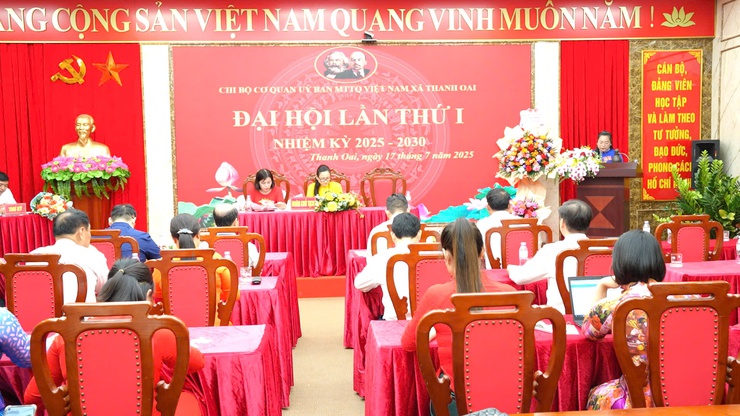Đại hội Chi bộ Cơ quan UBMTTQ Việt Nam xã Thanh Oai lần thứ nhất, nhiệm kỳ 2025-2030: Đoàn kết - Dân chủ - Kỷ cương – Đột phá - Phát triển- Ảnh 1.