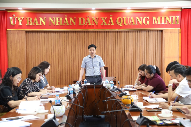 Xã Quang Minh khẩn trương triển khai công tác tổ chức bữa ăn bán trú tại các trường công lập- Ảnh 1.