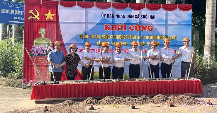 Xã Suối Hai khởi công dự án Cải tạo, nâng cấp đường Tỉnh lộ 414 đi vườn Quốc gia Ba Vì- Ảnh 3.