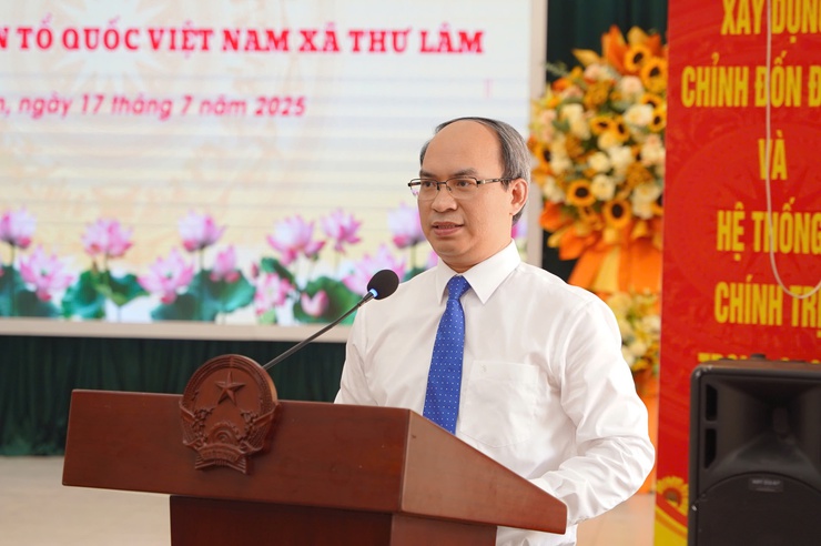 UBMTTQ xã Thư Lâm tổ chức Lễ công bố các Quyết định thành lập Ủy ban MTTQ Việt Nam xã và các tổ chức chính trị, xã hội xã Thư Lâm.- Ảnh 9.