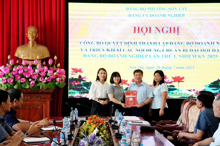 Phường Sơn Tây công bố Quyết định thành lập Đảng bộ Doanh nghiệp- Ảnh 1.
