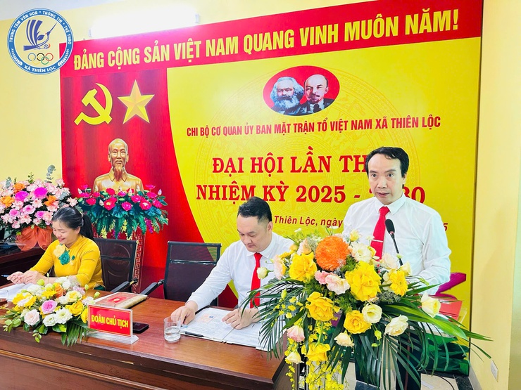 Uỷ ban MTTQ Việt Nam xã Thiên Lộc tổ chức Đại hội Chi bộ lần thứ I, nhiệm kỳ 2025 - 2030- Ảnh 3.