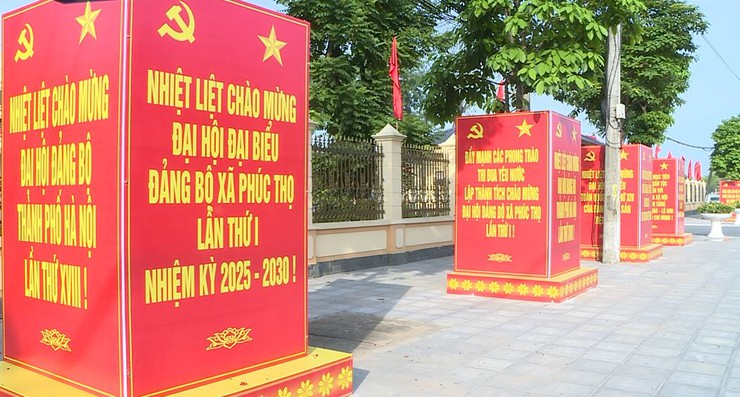 Phúc Thọ rực rỡ cờ hoa – Sẵn sàng chào đón Đại hội Đảng bộ xã lần thứ I, nhiệm kỳ 2025–2030- Ảnh 2.
