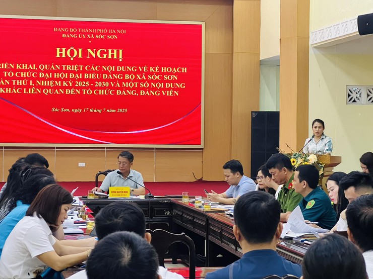 ĐẢNG UỶ XÃ SÓC SƠN TRIỂN KHAI KẾ HOẠCH TỔ CHỨC ĐẠI HỘI ĐẠI BIỂU ĐẢNG BỘ XÃ LẦN THỨ I, NHIỆM KỲ 2025 - 2030 - Ảnh 2.