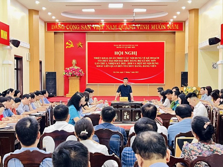 ĐẢNG UỶ XÃ SÓC SƠN TRIỂN KHAI KẾ HOẠCH TỔ CHỨC ĐẠI HỘI ĐẠI BIỂU ĐẢNG BỘ XÃ LẦN THỨ I, NHIỆM KỲ 2025 - 2030 - Ảnh 1.