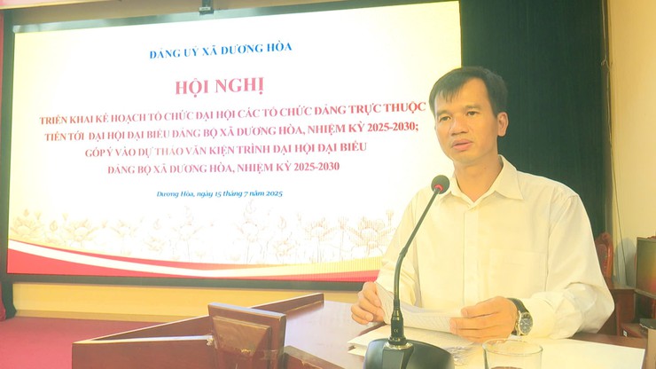 Đảng uỷ xã Dương Hoà công bố Quyết định thành lập, nâng cấp các tổ chức cơ sở Đảng và triển khai một số nhiệm vụ trọng tâm- Ảnh 2.