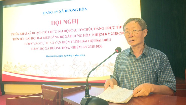 Đảng uỷ xã Dương Hoà công bố Quyết định thành lập, nâng cấp các tổ chức cơ sở Đảng và triển khai một số nhiệm vụ trọng tâm- Ảnh 8.