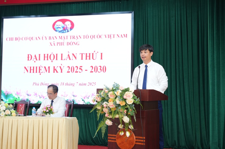Đại hội chi bộ Cơ quan Ủy ban MTTQ xã Phù Đổng thành công tốt đẹp- Ảnh 2.
