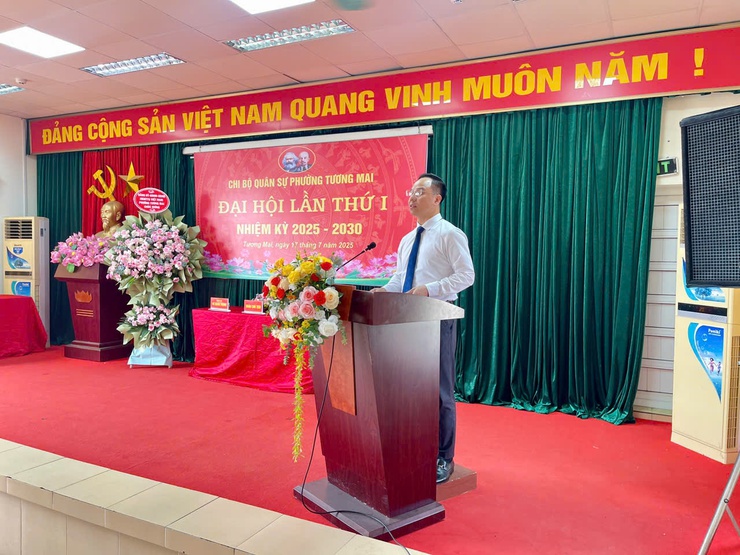 Ban CHQS phường Tương Mai TP Hà Nội. Chi bộ Quân sự phường  Tương Mai tổ chức Đại hội Chi bộ lần thứ I, nhiệm kỳ 2025–2030
- Ảnh 1.