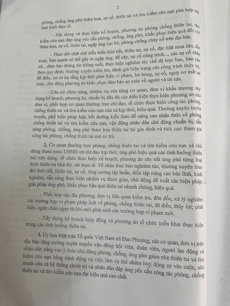 Chỉ thị của Ban thường vụ Đảng ủy xã về công tác phòng chống thiên tai và cứu nạn 2025- Ảnh 2.