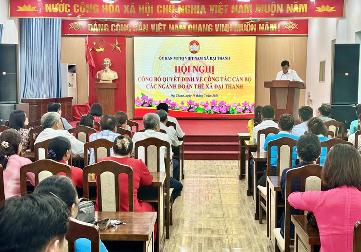 Ủy ban MTTQVN xã Đại Thanh công bố Quyết định về công tác cán bộ các ngành đoàn thể- Ảnh 1.