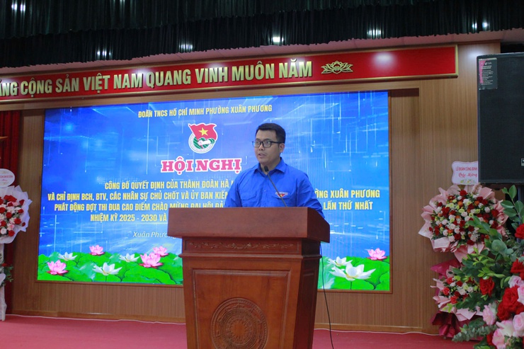 Đoàn Thanh niên phường Xuân Phương tổ chức hội nghị công bố quyết định của Thành đoàn Hà Nội về thành lập và chỉ định nhân sự; phát động thi đua cao điểm chào mừng Đại hội Đảng bộ phường Xuân Phương lần thứ nhất, nhiệm kỳ 2025-2030- Ảnh 3.