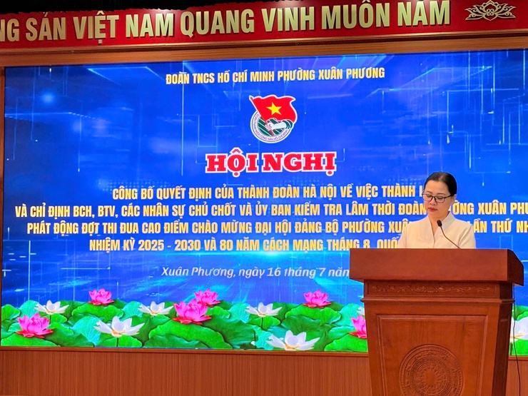 Đoàn Thanh niên phường Xuân Phương tổ chức hội nghị công bố quyết định của Thành đoàn Hà Nội về thành lập và chỉ định nhân sự; phát động thi đua cao điểm chào mừng Đại hội Đảng bộ phường Xuân Phương lần thứ nhất, nhiệm kỳ 2025-2030- Ảnh 8.