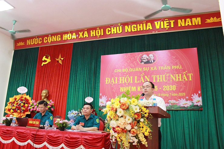 Chi bộ quân sự xã Trần Phú: Tổ chức Đại hội lần thứ nhất nhiệm kỳ 2025-2030- Ảnh 3.