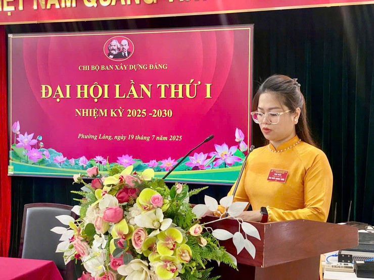 ĐẠI HỘI CHI BỘ BAN XÂY DỰNG ĐẢNG PHƯỜNG LÁNG LẦN THỨ I, NHIỆM KỲ 2025–2030- Ảnh 3.