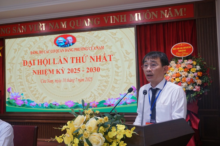 ĐẠI HỘI LẦN THỨ I ĐẢNG BỘ CÁC CƠ QUAN ĐẢNG PHƯỜNG CỬA NAM, NHIỆM KỲ 2025 – 2030: DÂN CHỦ - TRÍ TUỆ - ĐOÀN KẾT - PHÁT TRIỂN- Ảnh 5.
