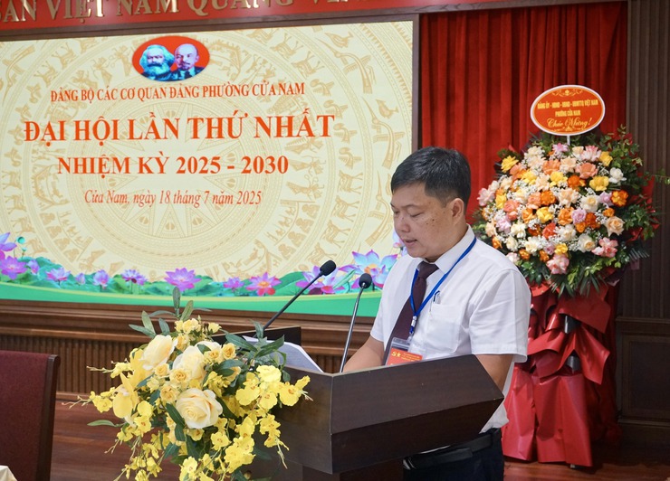 ĐẠI HỘI LẦN THỨ I ĐẢNG BỘ CÁC CƠ QUAN ĐẢNG PHƯỜNG CỬA NAM, NHIỆM KỲ 2025 – 2030: DÂN CHỦ - TRÍ TUỆ - ĐOÀN KẾT - PHÁT TRIỂN- Ảnh 6.