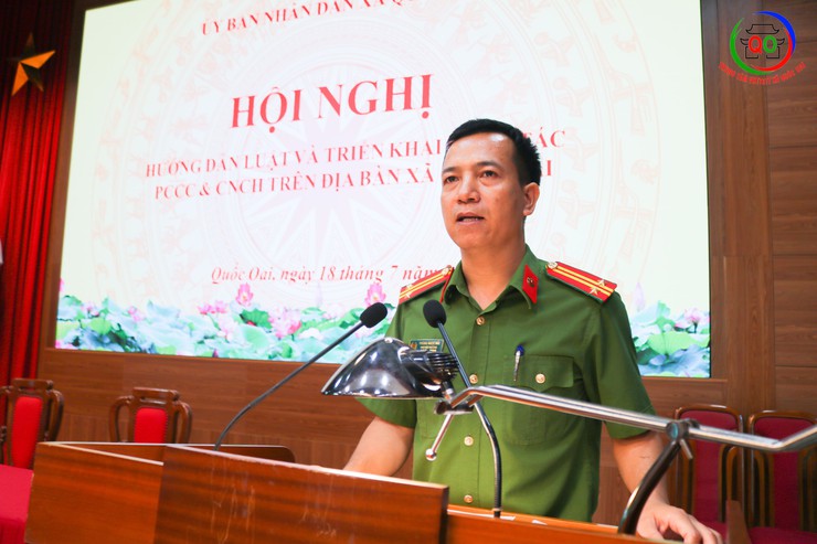 Hội nghị triển khai thực hiện nhiệm vụ trọng tâm về công tác PCCC&CNCH sau khi thành lập chính quyền địa phương 2 cấp và hướng dẫn Luật và tuyên truyền PCCC&CNCH trên địa bàn xã Quốc Oai- Ảnh 6.
