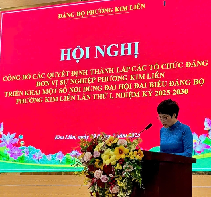 PHƯỜNG KIM LIÊN: CÔNG BỐ QUYẾT ĐỊNH THÀNH LẬP CÁC TỔ CHỨC ĐẢNG TRỰC THUỘC; ĐƠN VỊ SỰ NGHIỆP- Ảnh 1.