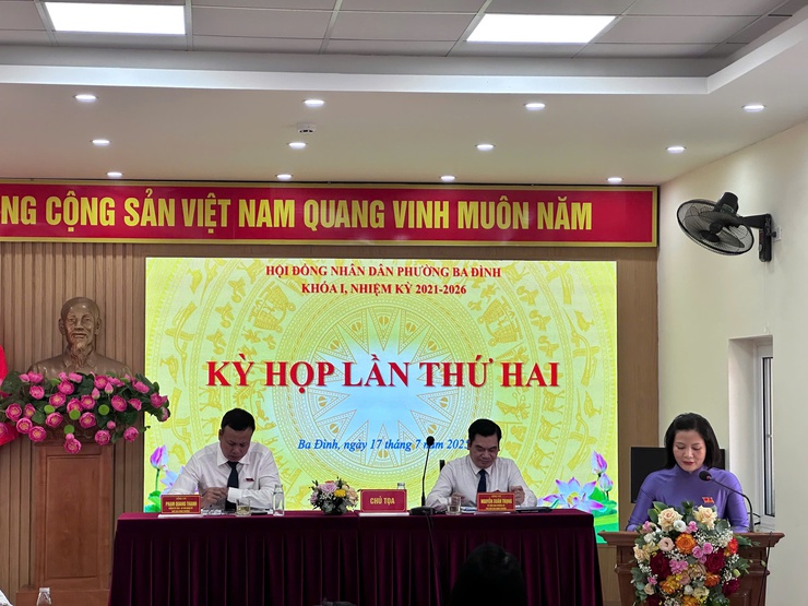 HỘI ĐỒNG NHÂN DÂN PHƯỜNG BA ĐÌNH TỔ CHỨC THÀNH CÔNG KỲ HỌP THỨ HAI, KHÓA I, NHIỆM KỲ 2021 – 2026- Ảnh 1.