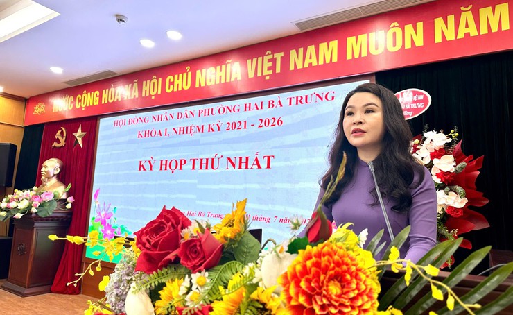 Kỳ họp thứ nhất HĐND phường Hai Bà Trưng khoá I, nhiệm kỳ 2021-2026.- Ảnh 6.