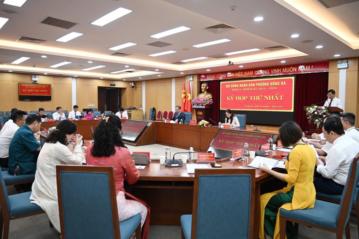 Kỳ họp thứ nhất Hội đồng nhân dân phường Đống Đa khóa I, nhiệm kỳ 2021 - 2026- Ảnh 1.