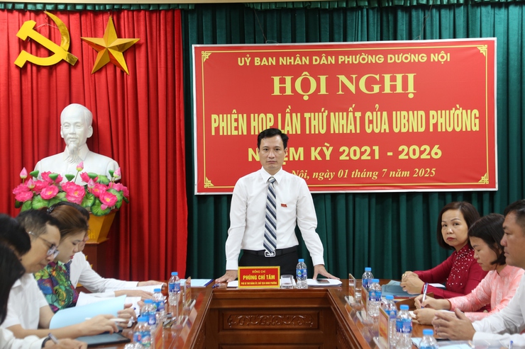 UBND phường Dương Nội tổ chức phiên họp giao ban đầu tiên sau khi thực hiện mô hình chính quyền địa phương 2 cấp- Ảnh 1.