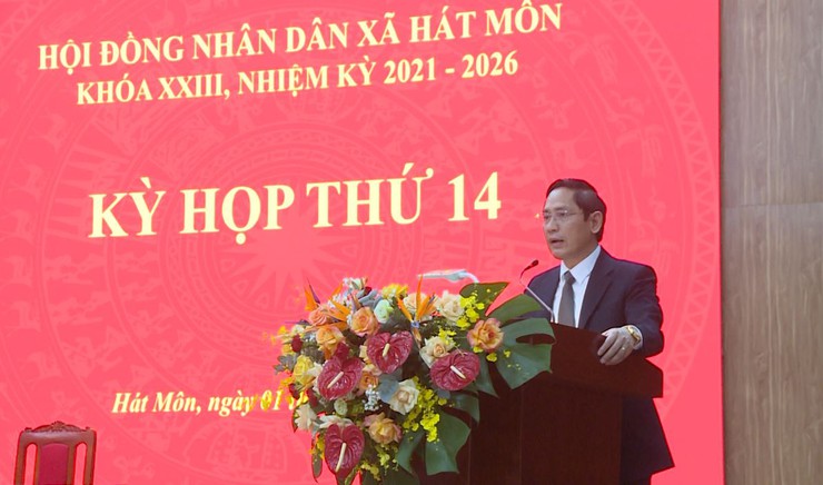 HĐND xã Hát Môn tổ chức kỳ họp thứ 14, khóa XXIII, nhiệm kỳ 2021-2026- Ảnh 1.