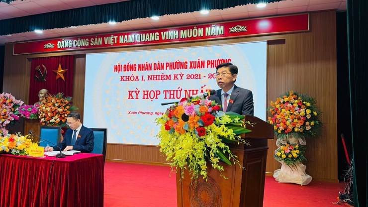 HĐND phường Xuân Phương khai mạc kỳ họp thứ Nhất khóa I, nhiệm kỳ 2021-2026.- Ảnh 5.