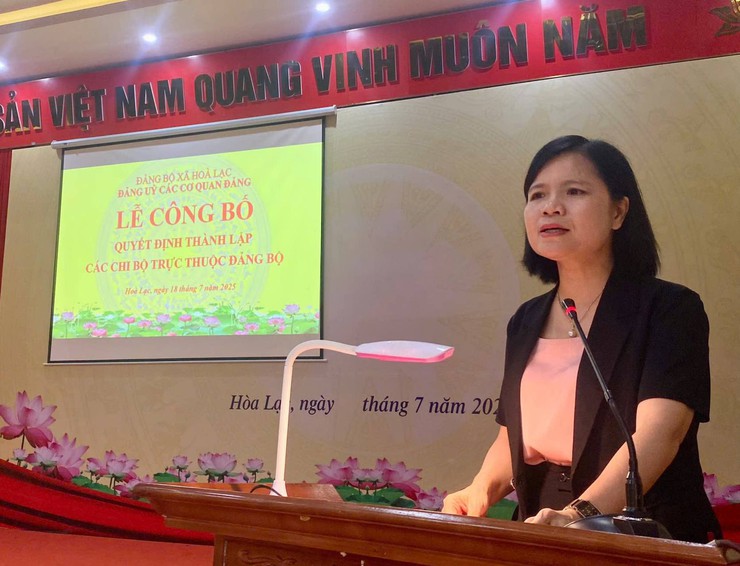 Đảng ủy các cơ quan Đảng – Đảng bộ xã Hòa Lạc tổ chức Lễ công bố các quyết định thành lập chi bộ trực thuộc- Ảnh 2.