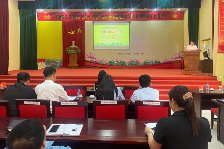 Đảng ủy các cơ quan Đảng – Đảng bộ xã Hòa Lạc tổ chức Lễ công bố các quyết định thành lập chi bộ trực thuộc- Ảnh 4.