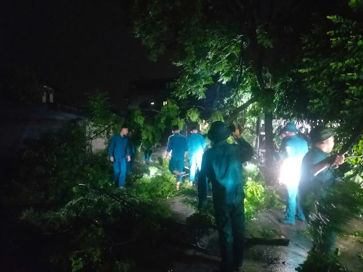 Lực lượng chức năng xã Quốc Oai khắc phục khẩn cấp tình trạng cây xanh gãy đổ sau trận giông lốc chiều 19/7- Ảnh 7.