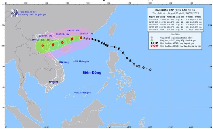 Tin khẩn cấp cơn bão số 3:  Dự báo Hà Nội có mưa to, dông và gió giật mạnh, xã Nam Phù từ cấp 6 trở lên- Ảnh 1.