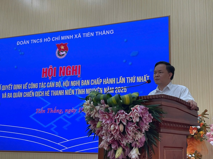 Đoàn Thanh niên xã Tiến Thắng tổ chức Hội nghị công bố quyết định về công tác cán bộ và ra quân Chiến dịch Thanh niên tình nguyện hè năm 2025- Ảnh 4.