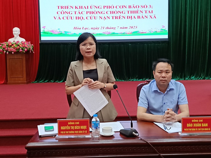 Hòa Lạc: Hội nghị triển khai ứng phó bão số 3 và công tác phòng, chống thiên tai - cứu hộ cứu nạn- Ảnh 1.