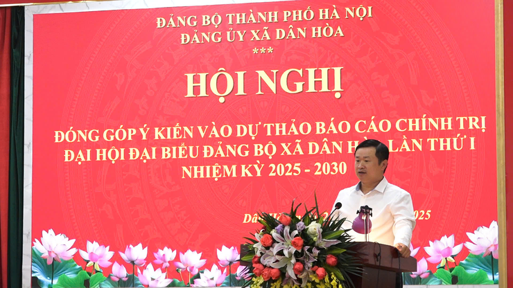 XÃ DÂN HÒA TỔ CHỨC HỘI NGHỊ LẤY Ý KIẾN GÓP Ý DỰ THẢO BÁO CÁO CHÍNH TRỊ TRÌNH ĐẠI HỘI ĐẠI BIỂU ĐẢNG BỘ XÃ LẦN THỨ I, NHIỆM KỲ 2025–2030- Ảnh 2.
