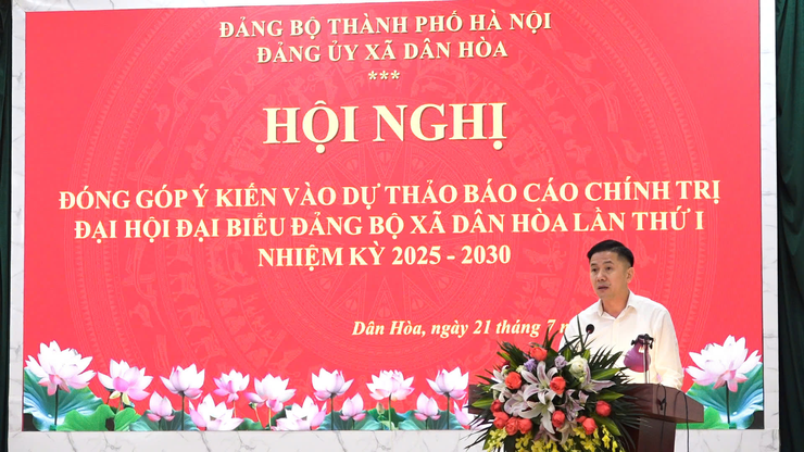 XÃ DÂN HÒA TỔ CHỨC HỘI NGHỊ LẤY Ý KIẾN GÓP Ý DỰ THẢO BÁO CÁO CHÍNH TRỊ TRÌNH ĐẠI HỘI ĐẠI BIỂU ĐẢNG BỘ XÃ LẦN THỨ I, NHIỆM KỲ 2025–2030- Ảnh 4.