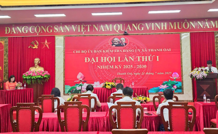 Chi bộ Ủy ban kiểm tra Đảng ủy xã Thanh Oai tổ chức thành công Đại hội lần thứ nhất, nhiệm kỳ 2025-2030- Ảnh 1.