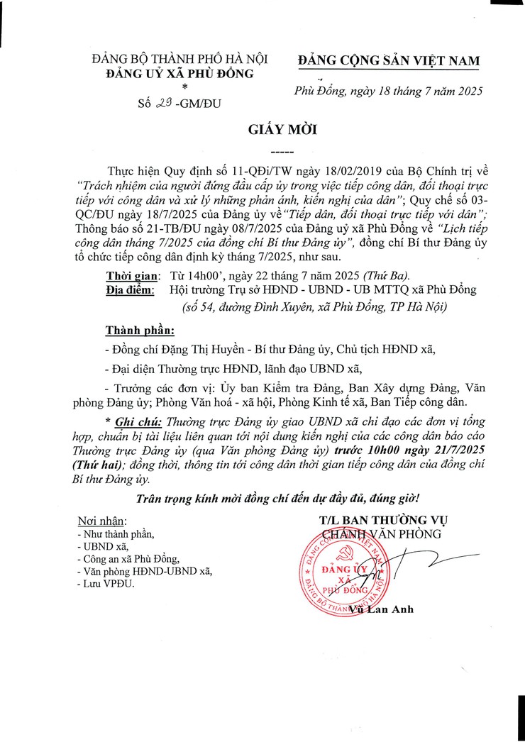 Lịch tiếp công dân ngày 22/7/2025- Ảnh 1.