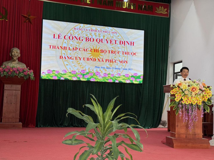 ĐẢNG ỦY UBND XÃ PHÚC SƠN TỔ CHỨC HỘI NGHỊ CÔNG BỐ VÀ TRAO CÁC QUYẾT ĐỊNH THÀNH LẬP CHI BỘ VÀ CÔNG TÁC CÁN BỘ- Ảnh 2.