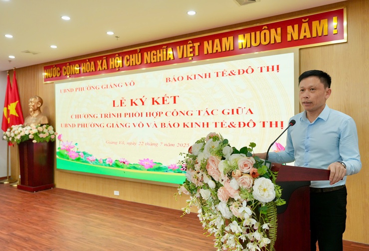 Phường Giảng Võ ký kết chương trình phối hợp công tác với Báo Kinh tế & Đô thị- Ảnh 4.