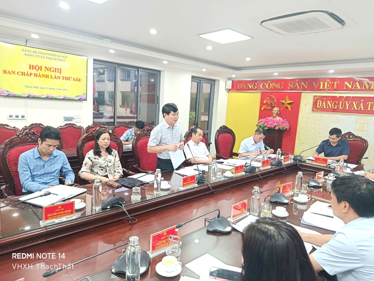Xã Thạch Thất tổ chức hội nghị Ban chấp hành Đảng bộ xã lần thứ sáu- Ảnh 4.