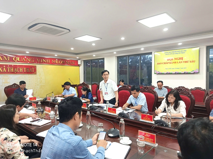 Xã Thạch Thất tổ chức hội nghị Ban chấp hành Đảng bộ xã lần thứ sáu- Ảnh 3.